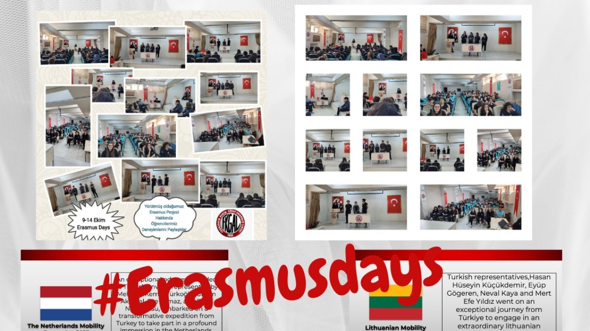 Erasmusdays kapsaminda proje hareketlilikleri projeye katılım sağlayan öğrencilerimizin sunum ve anlatımları ile okulumuz genelinde paylaşıld
